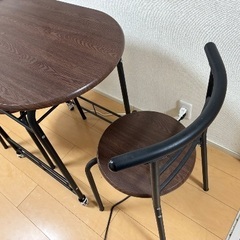 ダークウッド木調テーブル&チェアの画像