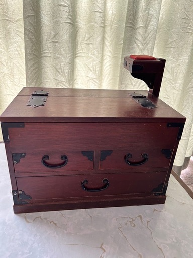 昭和レトロ 裁縫箱やぐら付き小引き出し3杯アンティークヴィンテージ