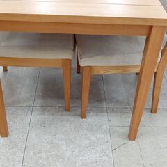 ★リユースのサカイ高崎店★TJ13516  ２人掛けダイニングセット ライトブラウン H72.3×D75×W90 クリーニング済み										 										の画像