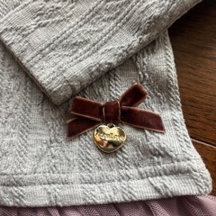 【姉妹コーデ】長袖おでかけワンピース《パール調飾り付き》の画像