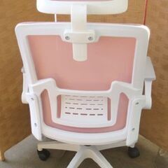 昇降式 オフィスチェア ピンク ハイバック 肘付き キャスター付き　OAチェア  札幌 北20条店の画像