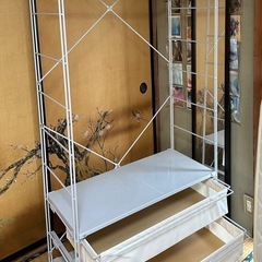 無印良品　スチール　ユニット　シェルフ　帆布引出し付きの画像