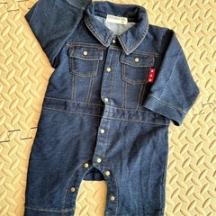 美品☆長袖ロンパース80cm デニムの画像