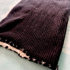 オーガニックコットン　ネックウォーマー　黒　リバーシブルの画像