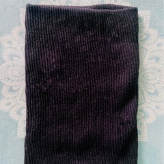 オーガニックコットン　ネックウォーマー　黒　リバーシブルの画像