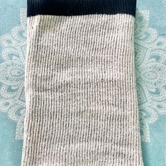 オーガニックコットン　ネックウォーマー　黒　リバーシブルの画像