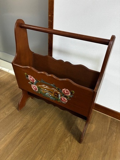 木製マガジンラックトールペイント (ビスケ) おもろまちの家具の中古