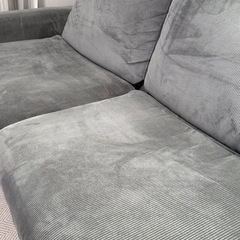 2.5人用布張りワイドソファの画像