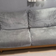 2.5人用布張りワイドソファの画像