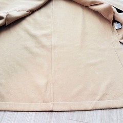 ノーカラー　ベルト　ロング　コート　ウールライク　サイド　スリットの画像