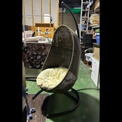 札幌限定配送/お引き取り可◆家具◆ハンギングチェア◆一人掛け◆W100 D100 H197の画像