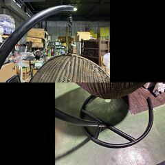 札幌限定配送/お引き取り可◆家具◆ハンギングチェア◆一人掛け◆W100 D100 H197の画像