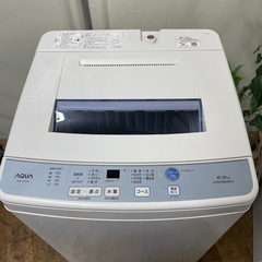 R079 ☀️ AQUA 洗濯機（洗濯6.0㎏) 17年製 AQW-S60F ⭐ 動作確認済 ⭐ クリーニング済の画像