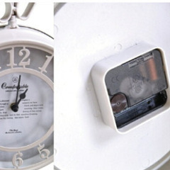 アンティーク風のお洒落な壁掛け両面時計◯白の画像