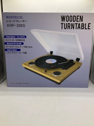 【トレファク足立扇店】ｽﾋﾟｰｶｰ搭載ﾚｺｰﾄﾞﾌﾟﾚｰﾔｰ WINTECH KRP-206S 新品未使用