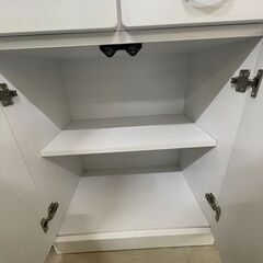 【ジャングルジャングル滋賀草津店】ジモティ来店特価‼ 食器棚 ホワイト J-251222の画像