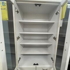 【ジャングルジャングル滋賀草津店】ジモティ来店特価‼ 食器棚 ホワイト J-251222の画像