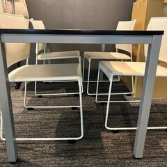 【多少の仕様感あり】会議用テーブル ミーティングテーブル 椅子4脚セットの画像