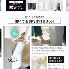 ゴミ箱分別　スリム縦型 蓋付きの画像