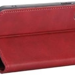 AQUOS wish ケース スマホケース 手帳型 PUレザー 財布型 レッドの画像
