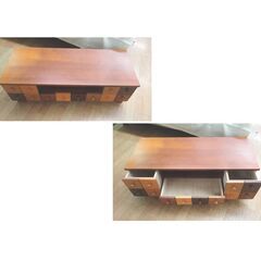 ローボード 高さ31㎝ 幅89㎝ 引出し×3杯 テレビ台 TV台 カラフル 木製 ブラウン系 西岡店の画像