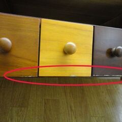 ローボード 高さ31㎝ 幅89㎝ 引出し×3杯 テレビ台 TV台 カラフル 木製 ブラウン系 西岡店の画像