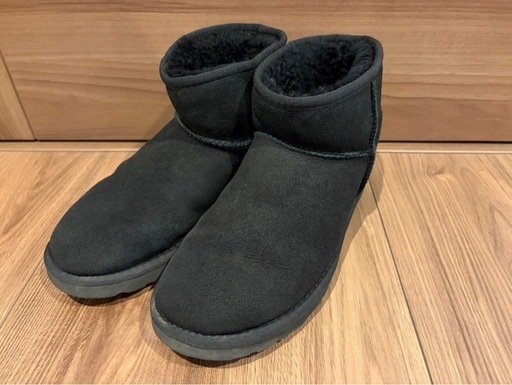 ☆UGG ブラック ムートンブーツ 25cmUGG ブラック ムートンブーツ アグ