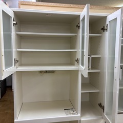 【ジャングル深井店】★3枚扉 食器棚 ホワイト 収納家具 家具 堺市（中区 堺区 東区 西区 南区 北区）和泉市 河内長野市 富田林市 松原市 狭山市 深井 【FU3008】の画像