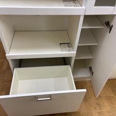 【ジャングル深井店】★3枚扉 食器棚 ホワイト 収納家具 家具 堺市（中区 堺区 東区 西区 南区 北区）和泉市 河内長野市 富田林市 松原市 狭山市 深井 【FU3008】の画像