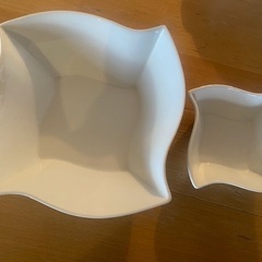 深皿３枚セット（和皿と白の大小）の画像