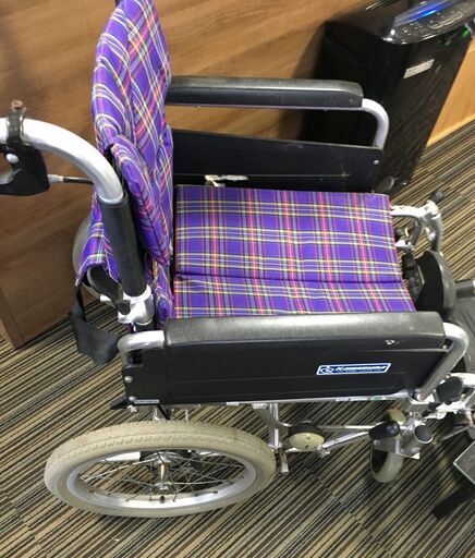 ♪KAWAMURA カワムラ 車いす 車椅子 チェック柄 ブレーキ動作確認済