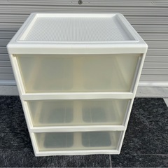 衣装収納チェストホワイト3段 幅50cm mw0867の画像