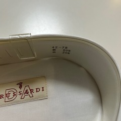 TRUSSARDI トラサルディ長袖ワイシャツ 長袖メンズシャツ 長袖シャツ ドレスシャツ ビジネスシャツ トップス 紳士服 レギュラーカラー ホワイト白色  無地　ロゴ 綿　80％ 麻　20％ 襟回り42-ゆき78 メンズ（men’s）男性用、紳士の画像