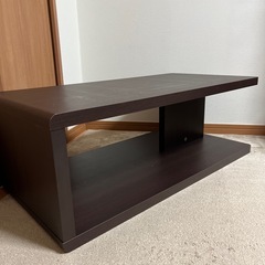 長方形ローテーブル　ダークブラウンの画像