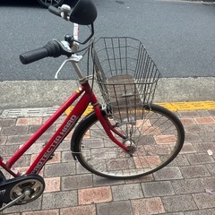 大人用自転車　27インチ、6段ギア、オートライト、鍵付き、赤　プロテクションハードの画像