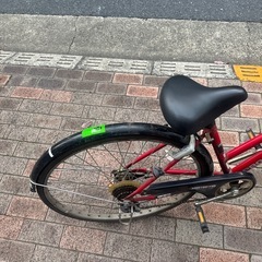 大人用自転車　27インチ、6段ギア、オートライト、鍵付き、赤　プロテクションハードの画像