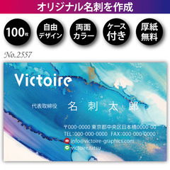 名刺印刷 100枚 両面 フルカラー 紙ケース付 No.2…