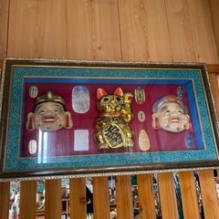 開運・商売繁盛セット！額入り 恵比寿・大黒天・金招き猫（大型）の画像