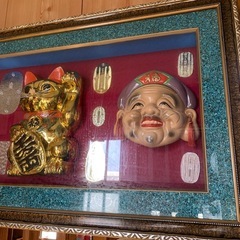 開運・商売繁盛セット！額入り 恵比寿・大黒天・金招き猫（大型）の画像
