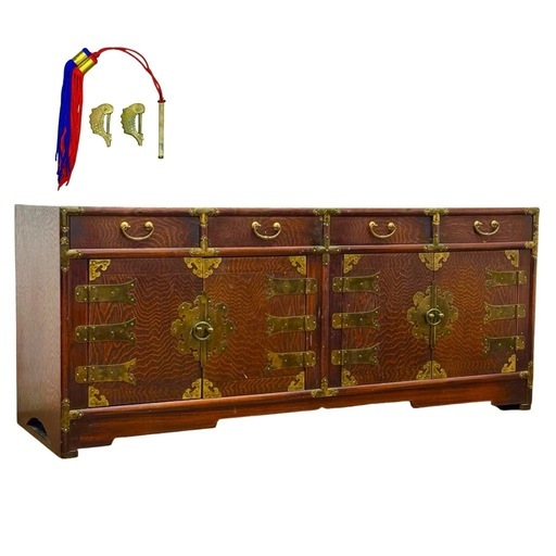 ◯李朝家具 魚錠前 抽斗 時代箪笥 サイドボード キャビネット 飾棚 韓国 朝鮮 王朝 伝統工芸美術 ビンテージ アンティーク ジモティ姫路