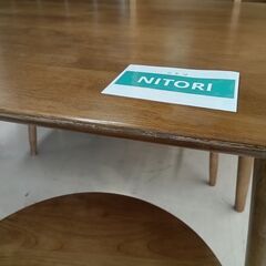 リユースのサカイ栃木店★ジモティ割あり★ NITORI ダイニングセット ブラウン W130×D75×H70 クリーニング済み TC11800の画像