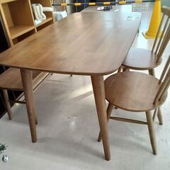 リユースのサカイ栃木店★ジモティ割あり★ NITORI ダイニングセット ブラウン W130×D75×H70 クリーニング済み TC11800の画像