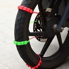 新品☆緊急用　バイクタイヤ非金属滑り止め☆　赤20本セットの画像