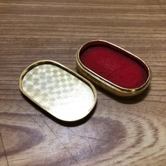 ホテルポールスター札幌 朱肉入れ 開館記念品 24KGP　メッキ 木箱付き アンティーク 小判 型 の画像