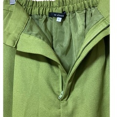 【新品】w closet スラックス ワイドパンツ 裏地付き ライムグリーン 緑 Ｓの画像