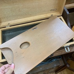 「【レトロ画材ケース】文房堂 BUMPODO 木製パレットボックスの画像