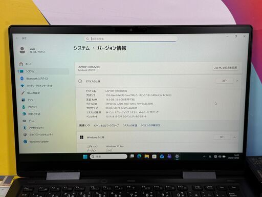 F06　美品 V83/HS 16GB dynabook 2in1 第11世代 ノートPC　軽量　Office2024