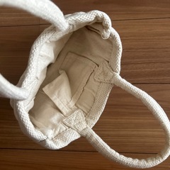 無印良品　MUJI ミニトートバッグ　オーガニックコットン　インド 手織りの画像