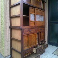 ■昭和レトロ　水屋箪笥　　アンティーク家具　　和風食器ダンス　　■の画像