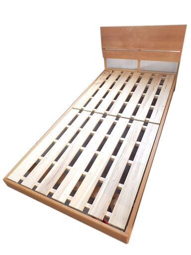 新札幌 カイバラ工芸 ナチュール2 シングルベッドフレーム W990×D203×H230mm ホワイトオーク すのこベッド /No.3783